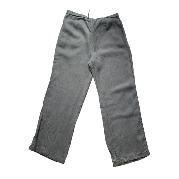 James Perse Lightweight Linen Pants Womens L Moss Green Boho Lagenlook Resort - Picture 3 of 7